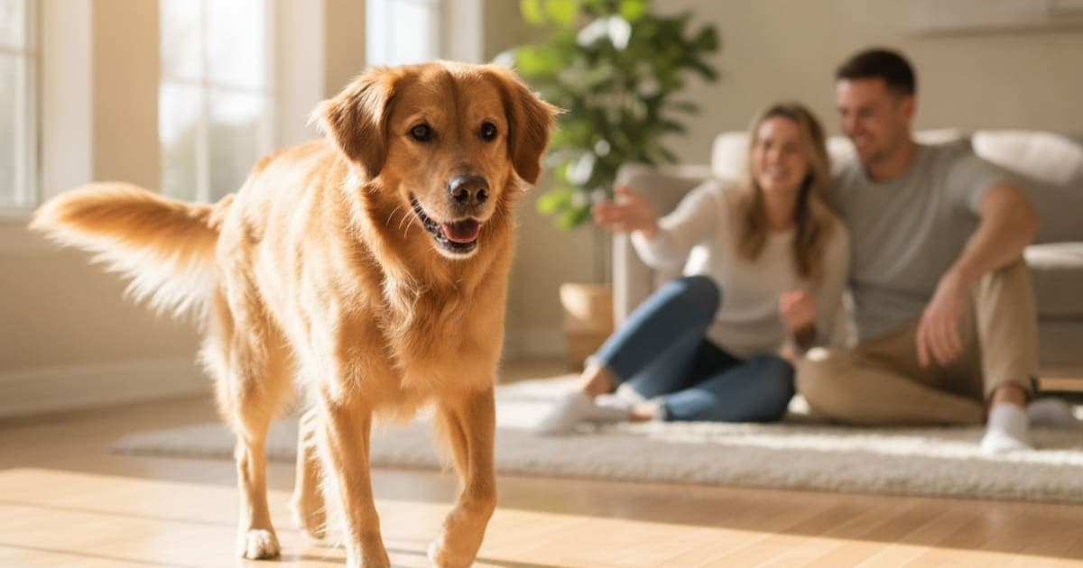 A dog being cared for at home, illustrating should i worry if my dog is slipping on hard floors