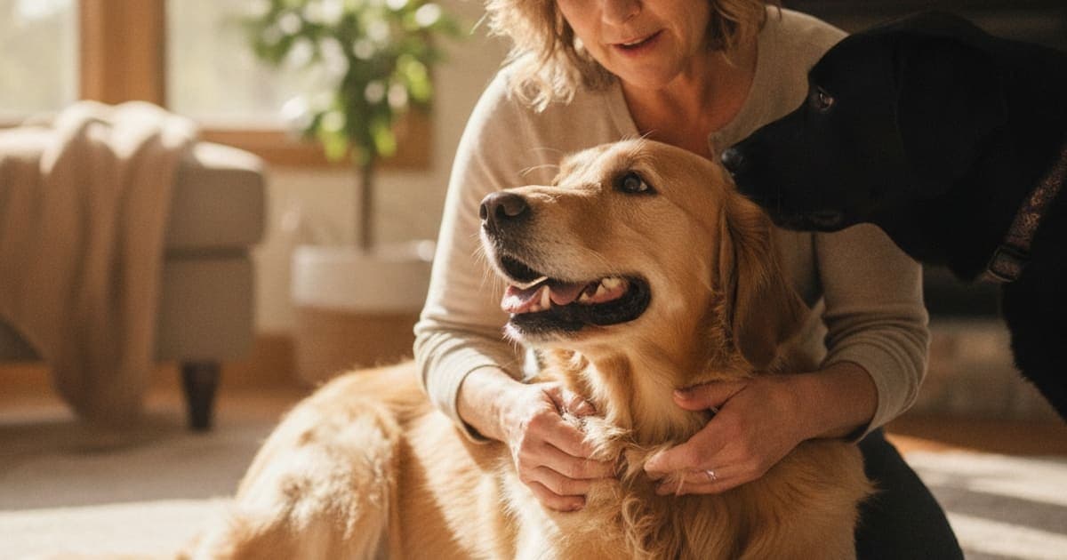 A dog being cared for at home, illustrating should i worry if my dog has a swollen joint? (when to act)