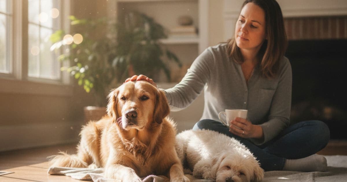 A dog being cared for at home, illustrating should i worry if my dog is tiring quickly? (what to check)