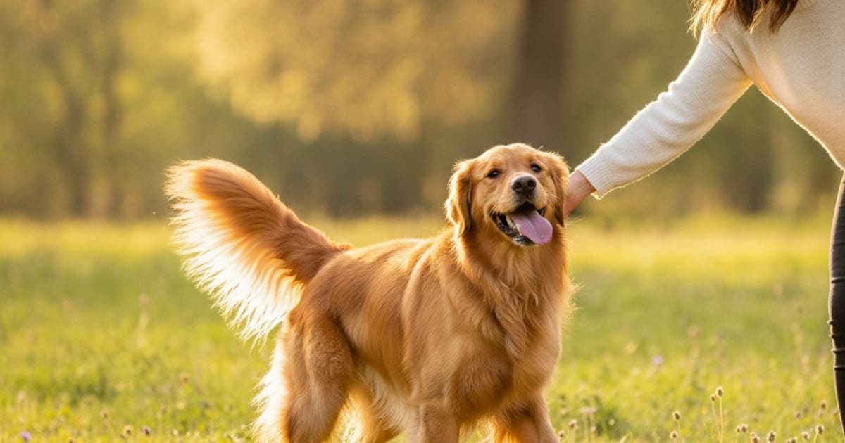 A dog being cared for at home, illustrating supplements for dog fur