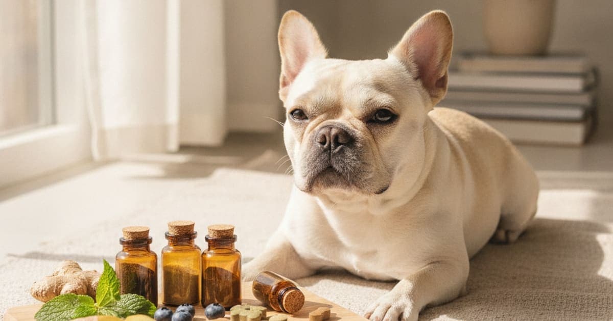A dog being cared for at home, illustrating what supplements are good for french bulldogs? (explained)