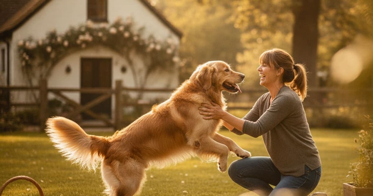 A dog being cared for at home, illustrating tb-500 cost for a large dog (2026)