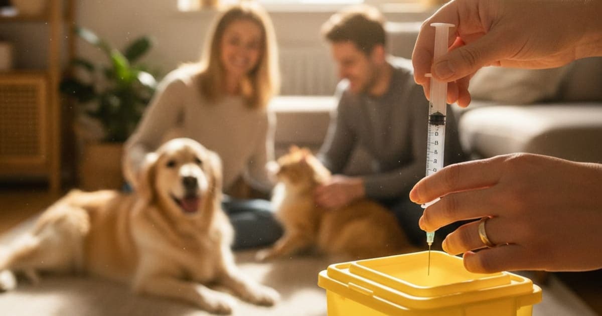 A dog being cared for at home, illustrating tb-500 for dogs