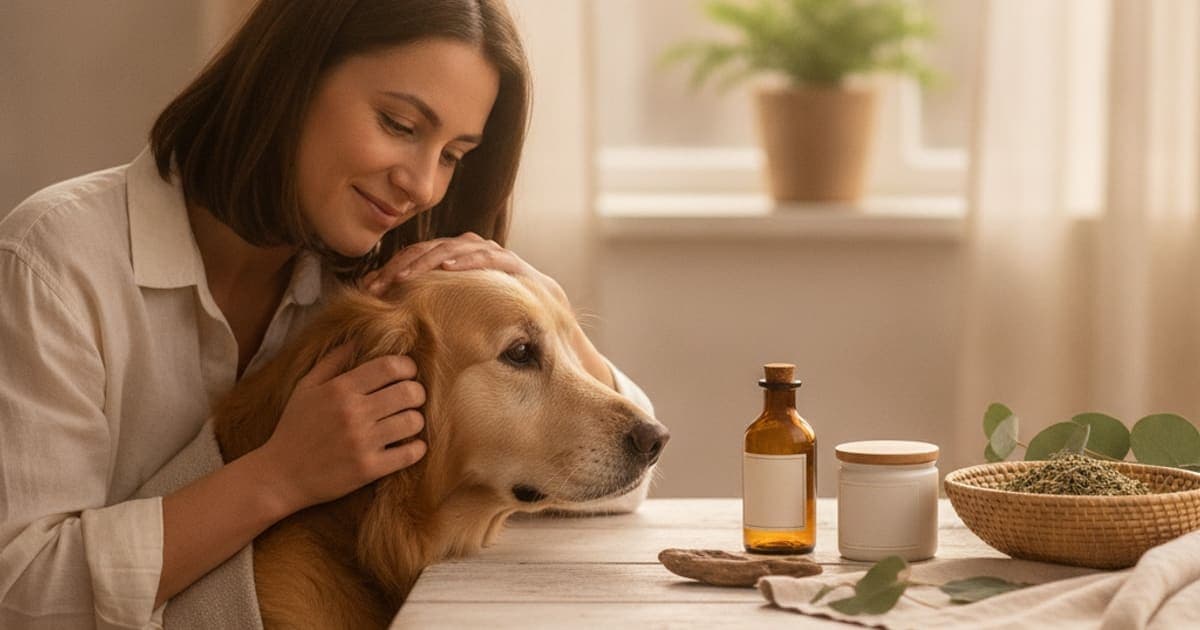 A dog being cared for at home, illustrating tb-500 and dogs with cancer: what owners should know