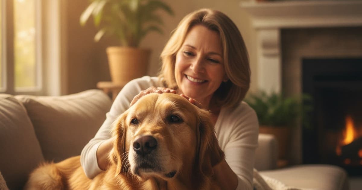 A dog being cared for at home, illustrating tb-500 and dogs with cushing's: what owners should know