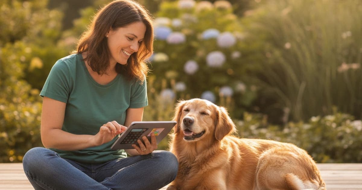 A dog being cared for at home, illustrating tb-500 dose calculator for dogs