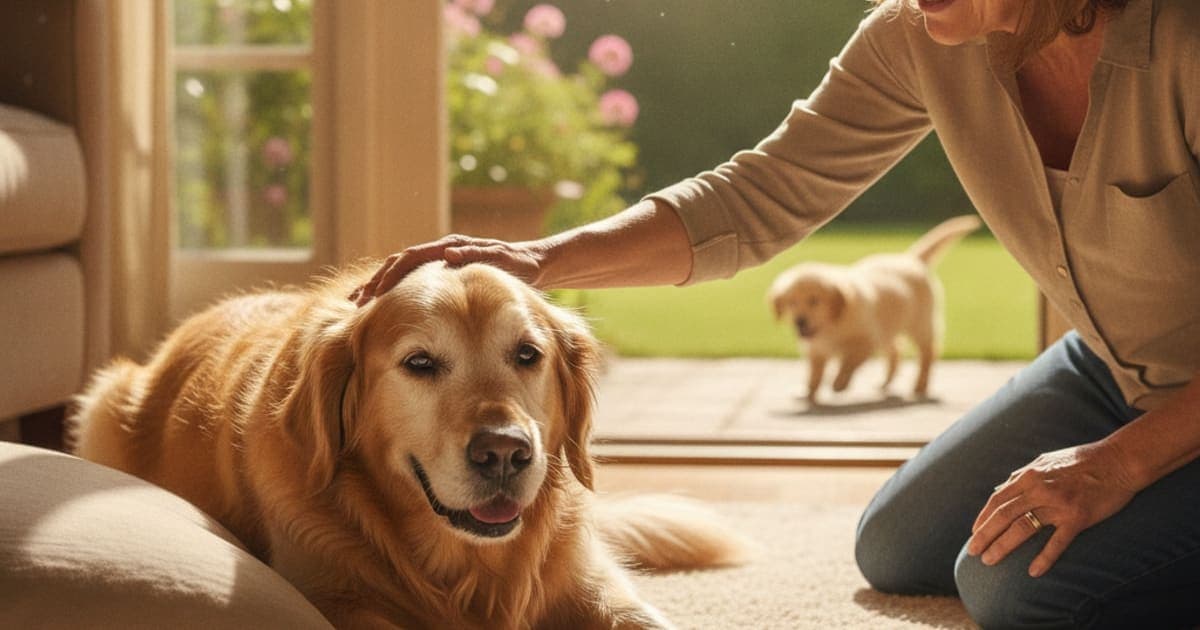 A dog being cared for at home, illustrating tb-500 for arthritis in dogs: does it work
