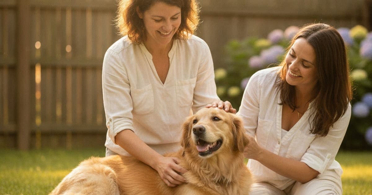 A dog being cared for at home, illustrating tb-500 for bicipital tenosynovitis in dogs