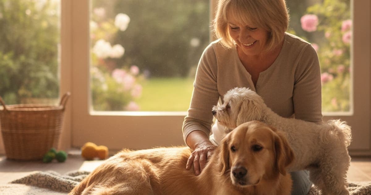 A dog being cared for at home, illustrating tb-500 for cauda equina syndrome in dogs: does it work