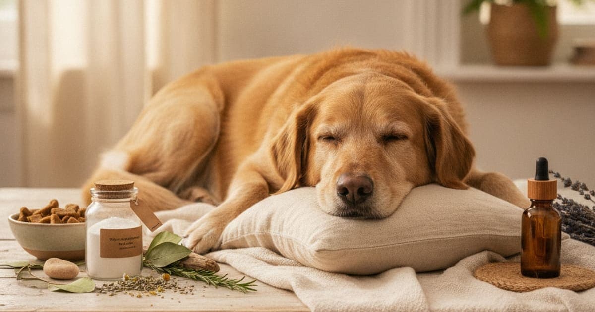 A dog being cared for at home, illustrating tb-500 for disc herniation in dogs: does it work