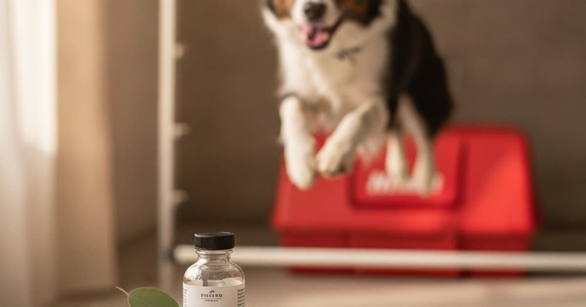 A dog being cared for at home, illustrating tb-500 for flyball dogs