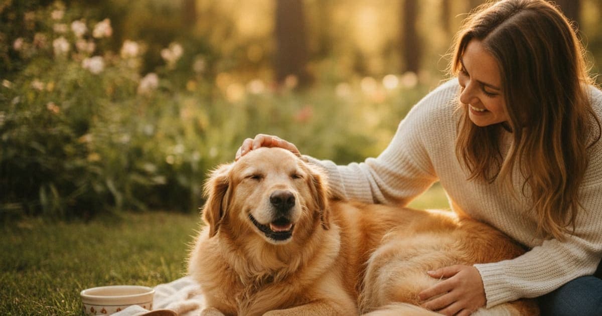 A dog being cared for at home, illustrating tb-500 for inflammation in dogs: does it work