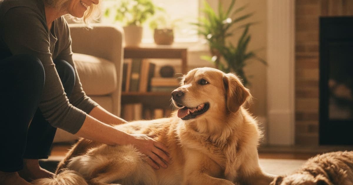 A dog being cared for at home, illustrating tb-500 for joint effusion in dogs: does it work