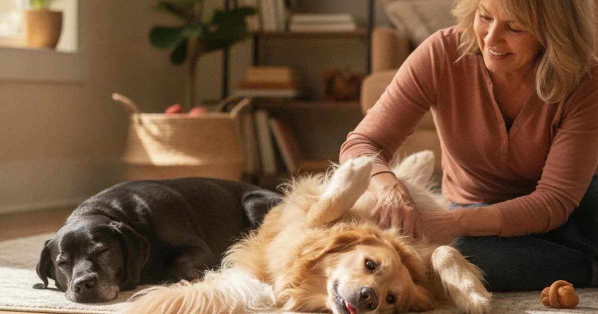A dog being cared for at home, illustrating tb-500 for osteoarthritis in dogs: does it work