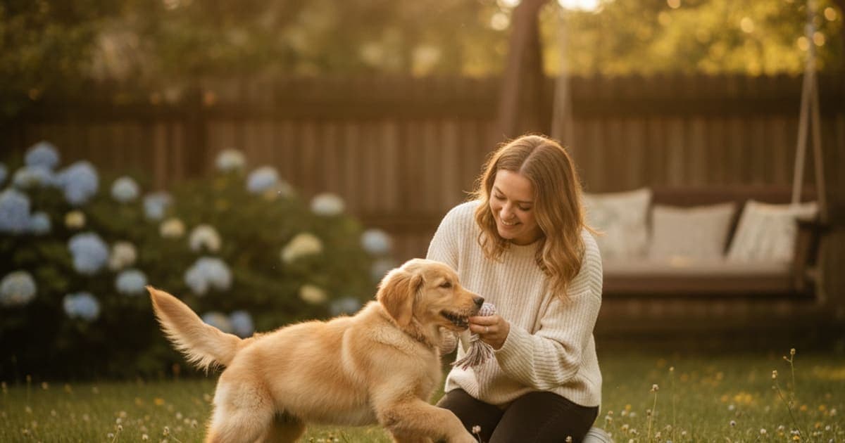 A dog being cared for at home, illustrating tb-500 for puppies: what owners should know