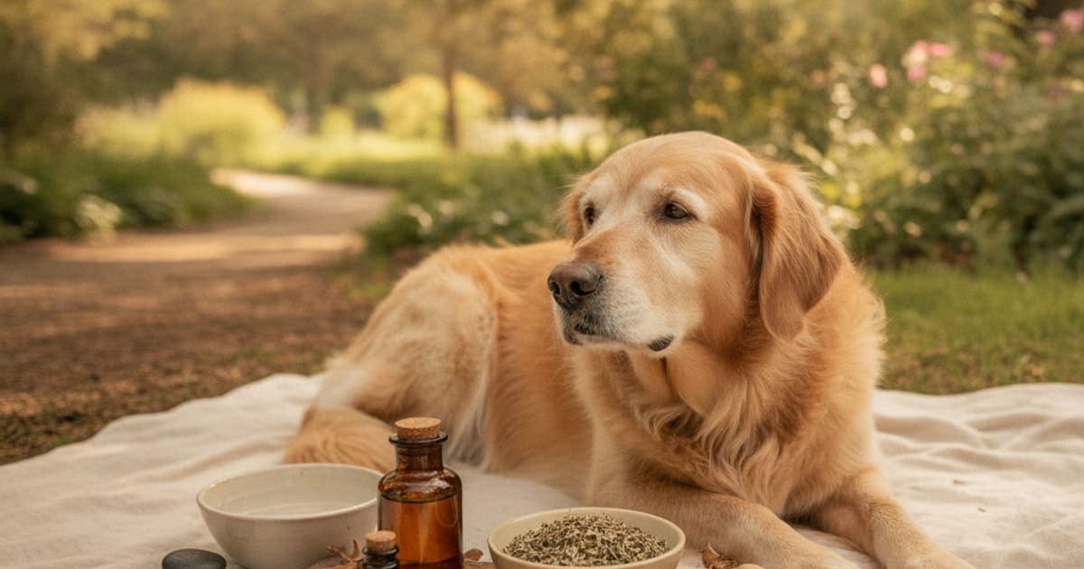 A dog being cared for at home, illustrating tb-500 for reduced stamina in dogs: does it work