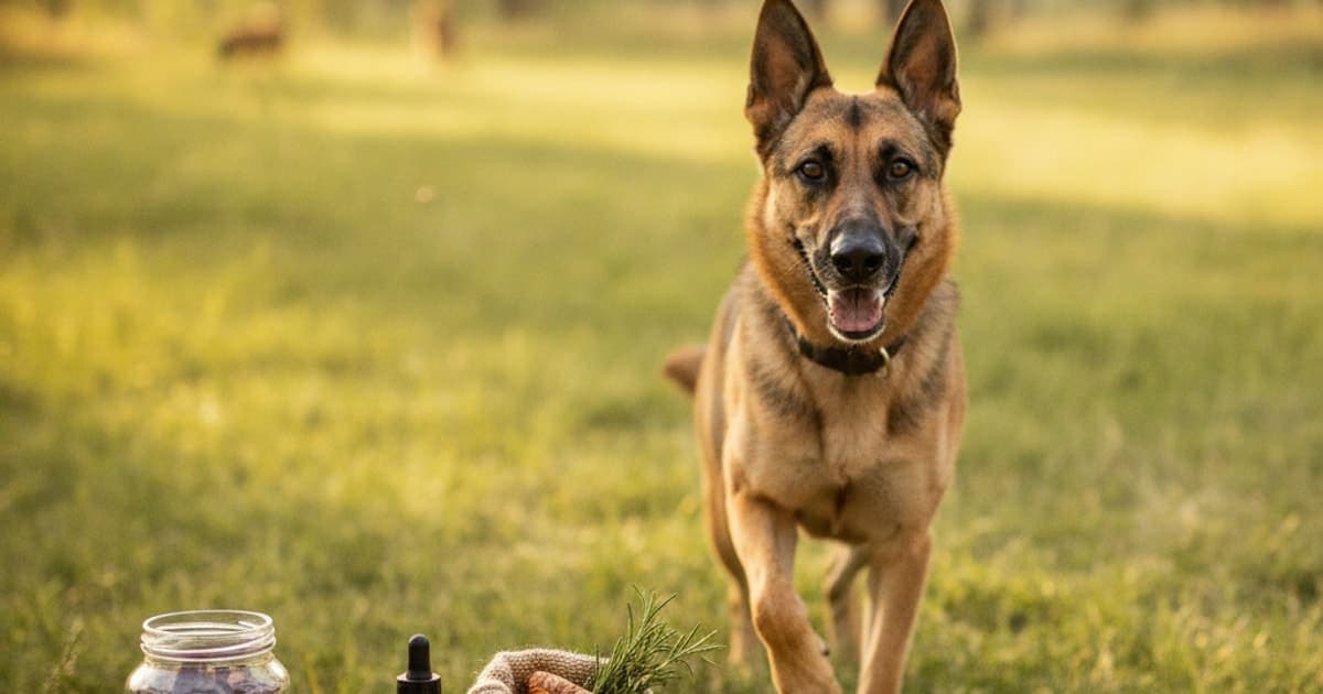 A dog being cared for at home, illustrating tb-500 for working dogs: what owners should know