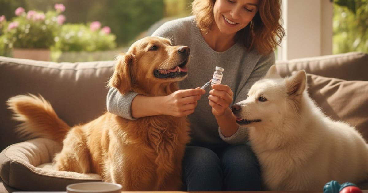 A dog being cared for at home, illustrating tb-500 for dogs: how is it injected? (what to know)