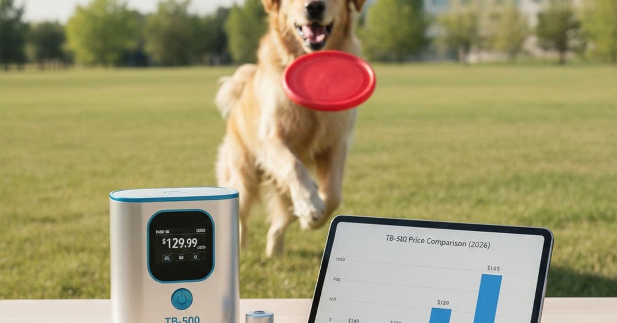 A dog being cared for at home, illustrating tb-500 price comparison 2026 for dogs