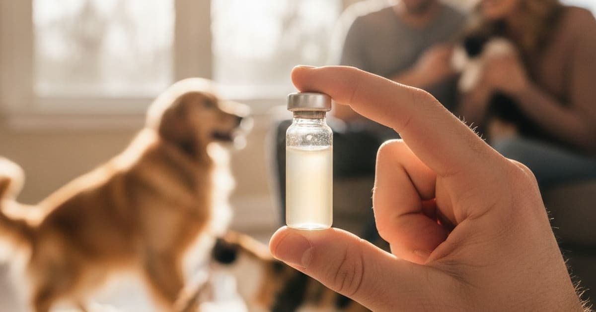 A dog being cared for at home, illustrating tb-500 signs it has gone bad for dogs