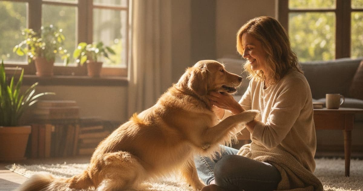 A dog being cared for at home, illustrating tb-500 tapering off for dogs