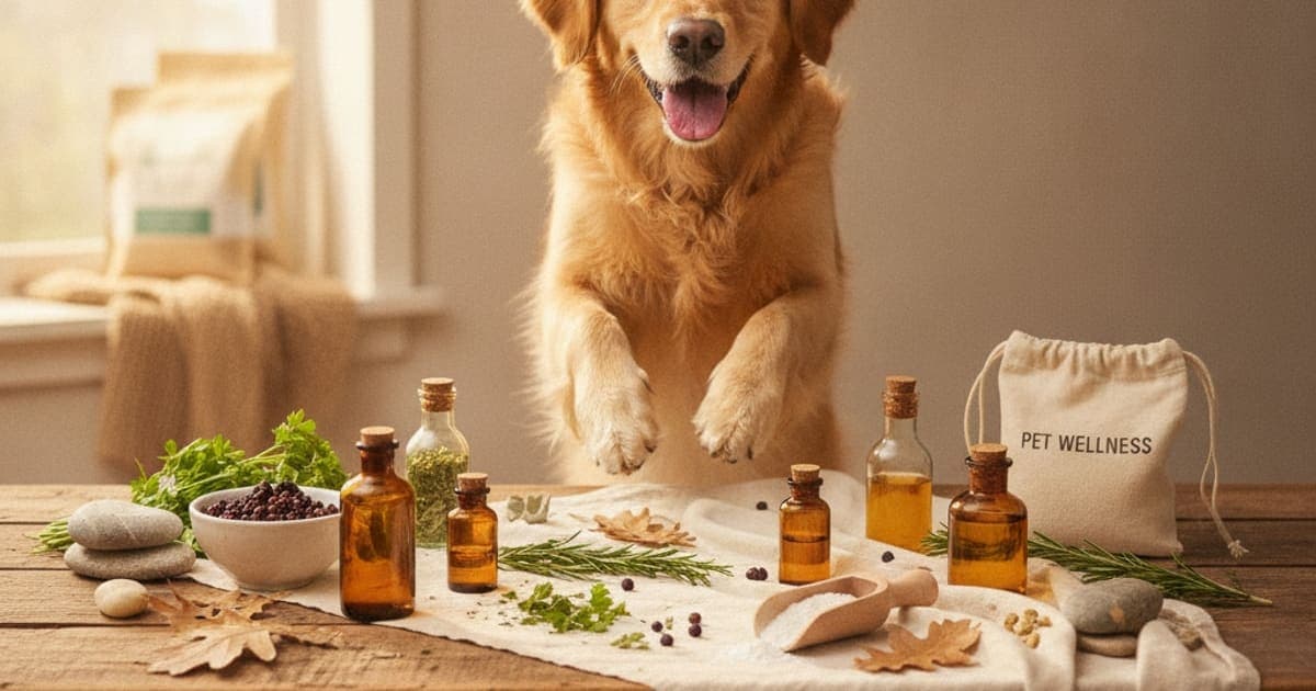 A dog being cared for at home, illustrating tb-500 vs pethonesty for dogs: how they compare