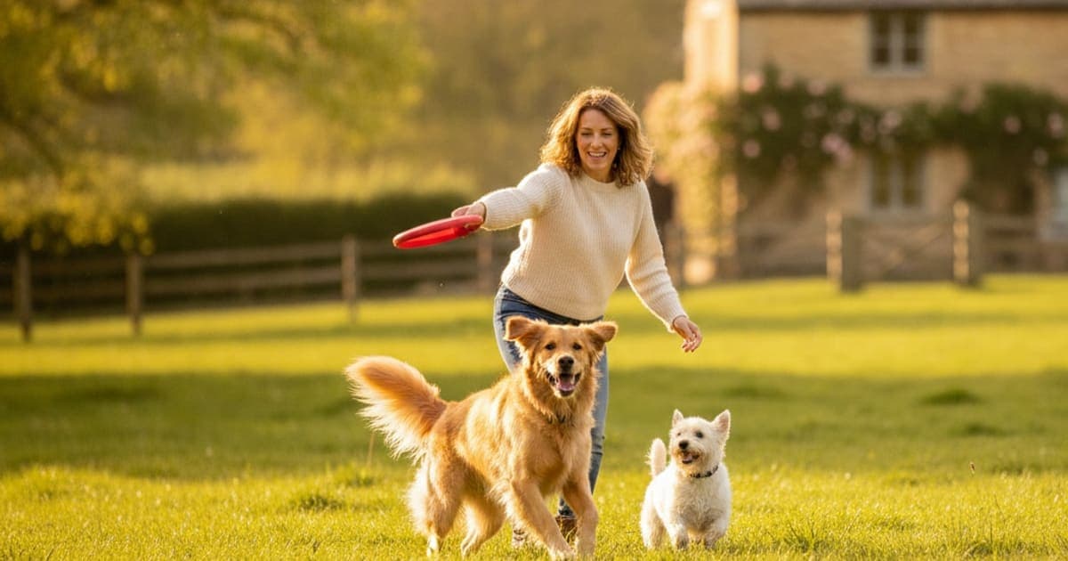 A dog being cared for at home, illustrating tb-500 vs solensia for dogs: how they differ