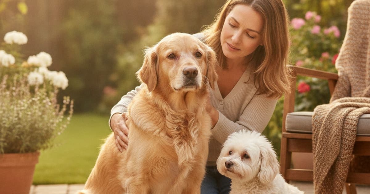 A dog being cared for at home, illustrating the wolverine stack and allergic reactions in dogs