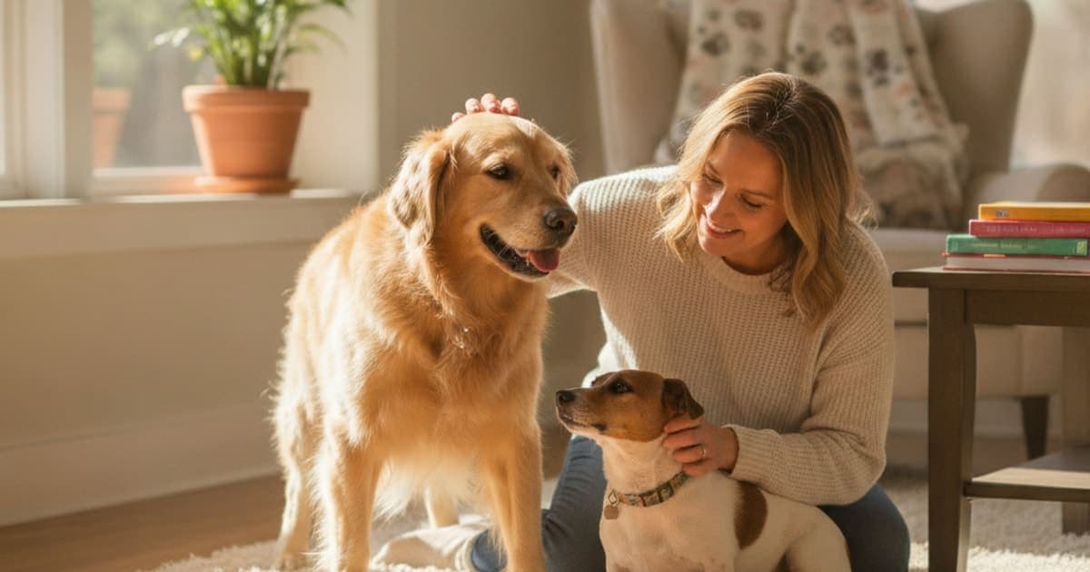 A dog being cared for at home, illustrating the wolverine stack and dogs with epilepsy: safety