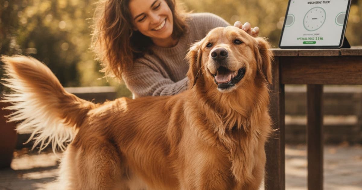 A dog being cared for at home, illustrating wolverine stack dose calculator for dogs
