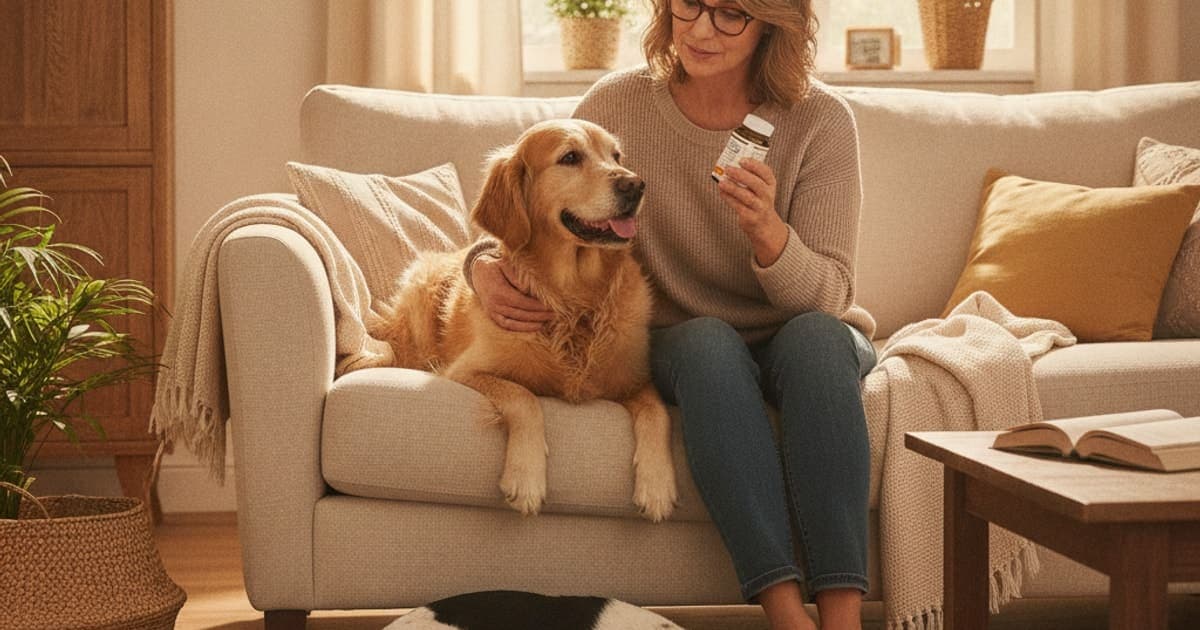 A dog being cared for at home, illustrating wolverine stack drug interactions in dogs: what to know