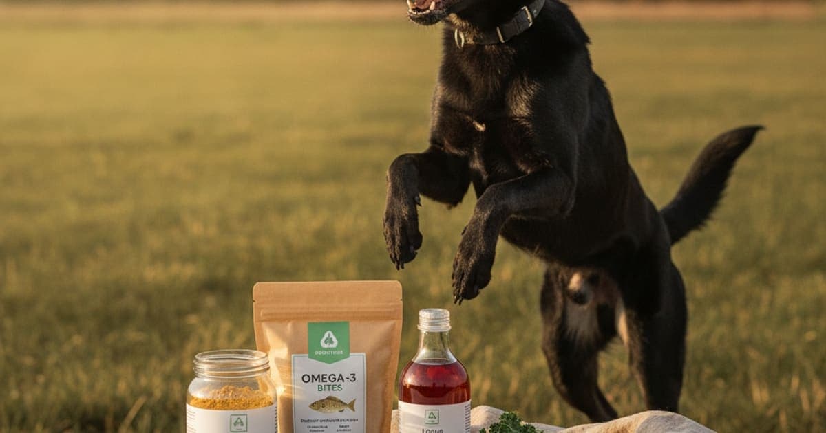 A dog being cared for at home, illustrating the wolverine stack for active dogs