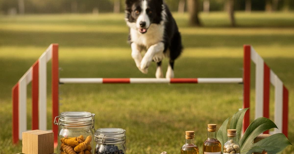 A dog being cared for at home, illustrating the wolverine stack for agility dogs: what it is