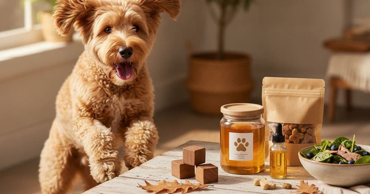 A dog being cared for at home, illustrating the wolverine stack for indoor dogs: what it is