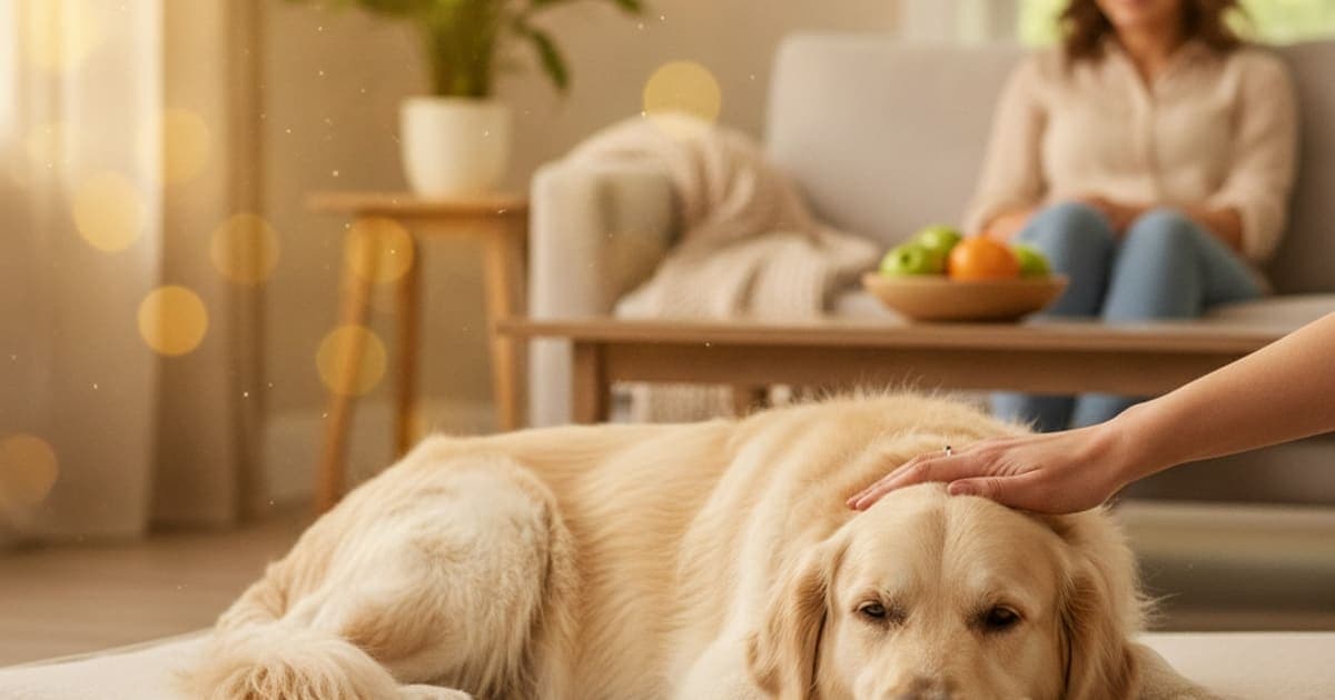 A dog being cared for at home, illustrating wolverine stack for pressure sores in dogs: what to know