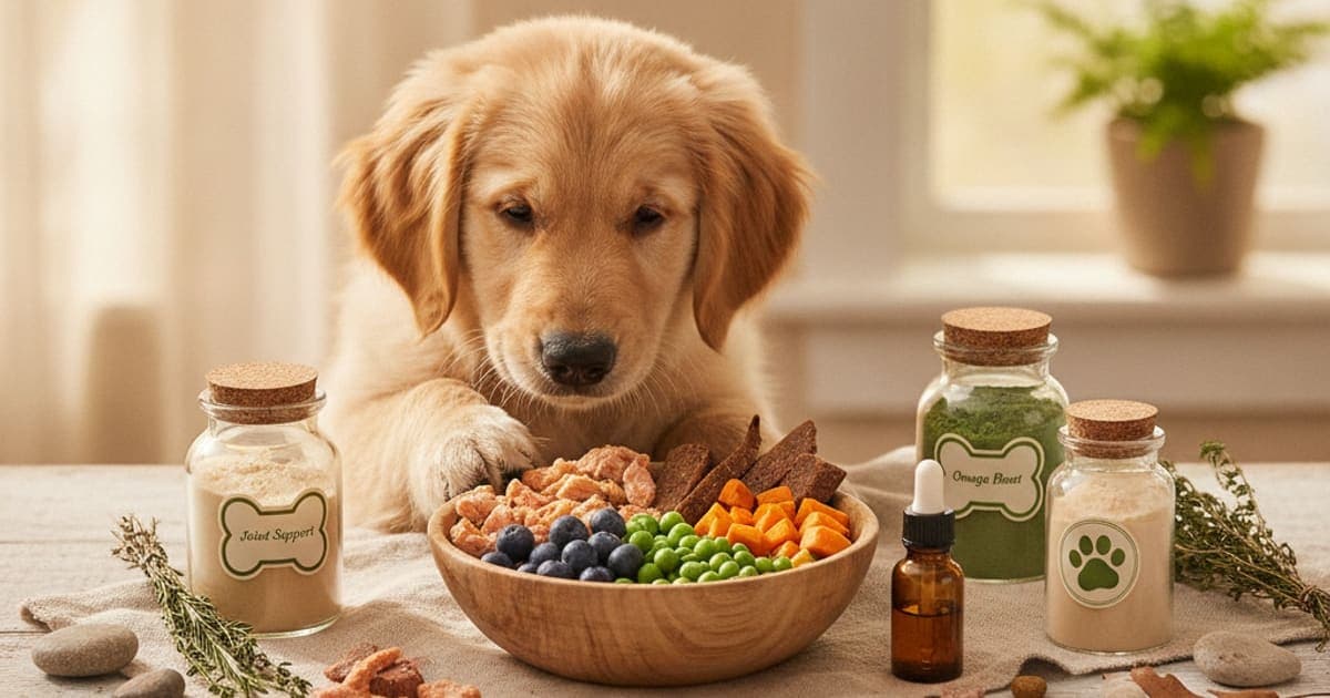A dog being cared for at home, illustrating the wolverine stack for puppies: what owners should know