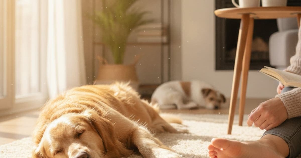 A dog being cared for at home, illustrating wolverine stack for reduced stamina in dogs: does it work