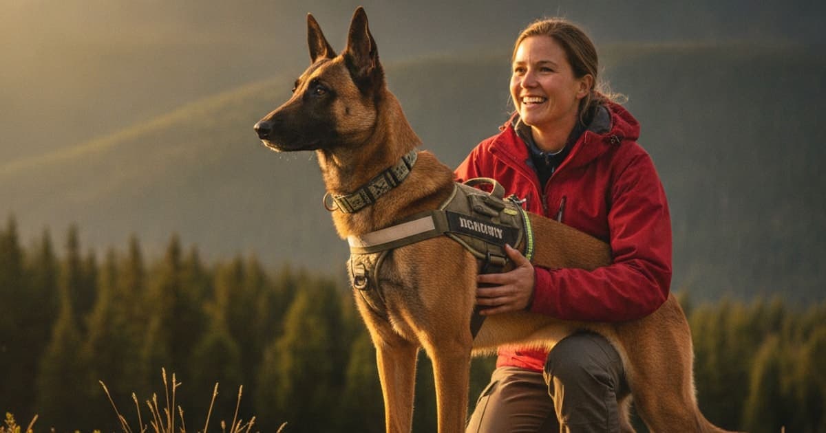 A dog being cared for at home, illustrating the wolverine stack for search and rescue dogs explained
