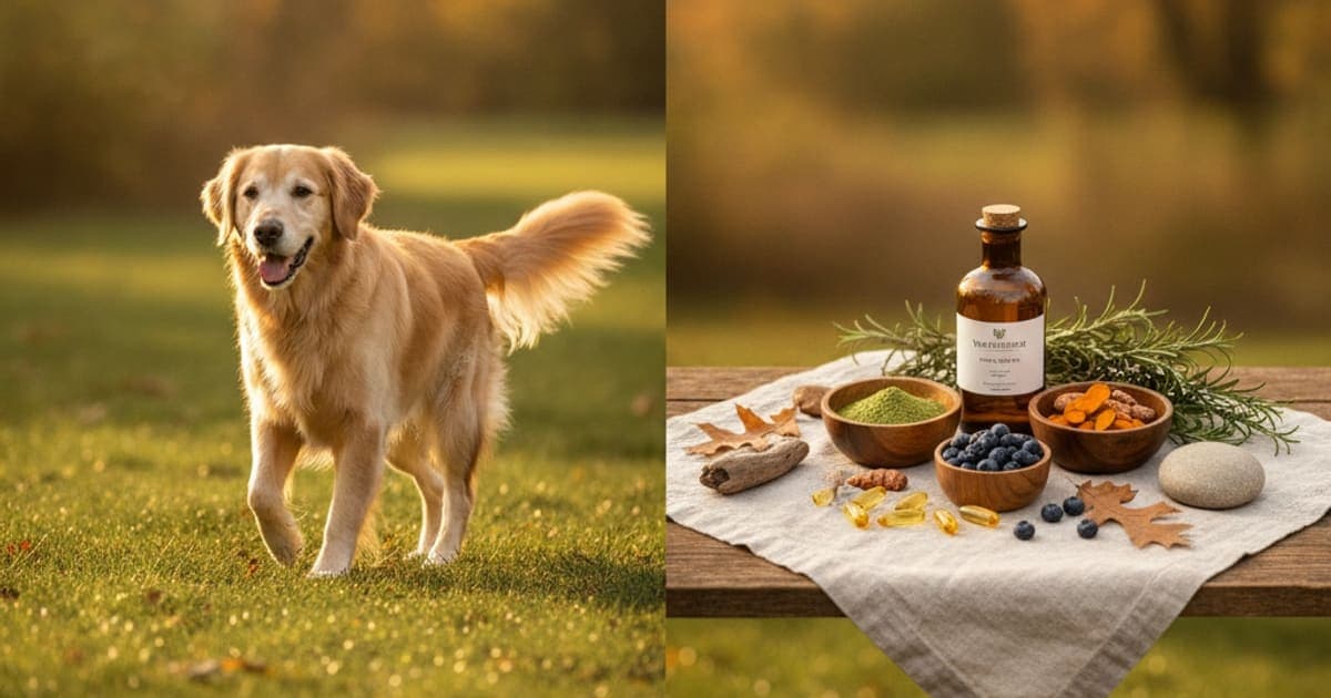 A dog being cared for at home, illustrating wolverine stack for senior dog stiffness: does it work