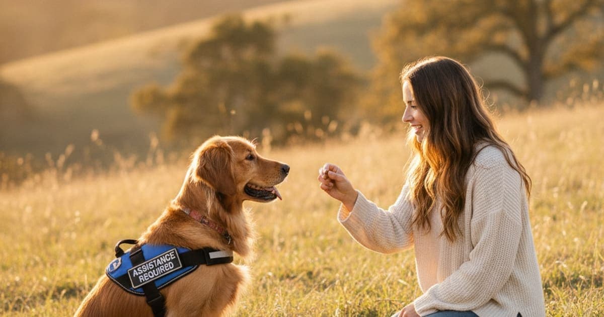 A dog being cared for at home, illustrating the wolverine stack for service dogs: what it is