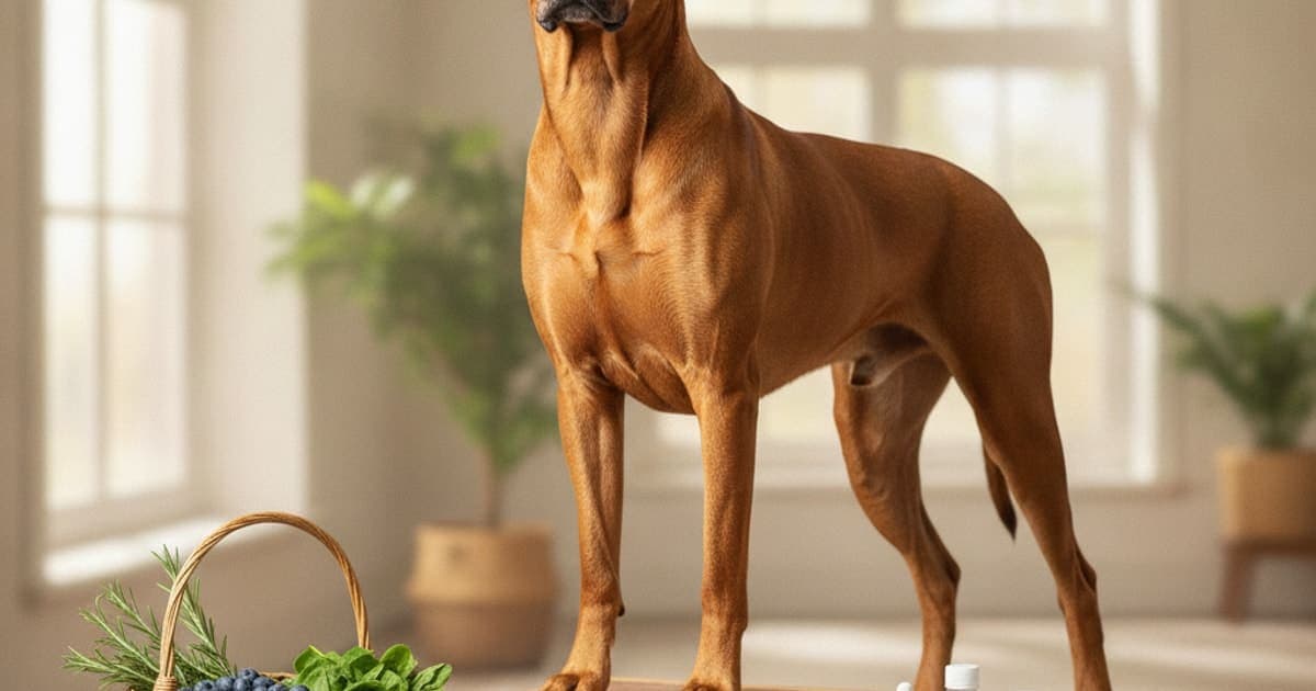A dog being cared for at home, illustrating the wolverine stack for show dogs: what it is