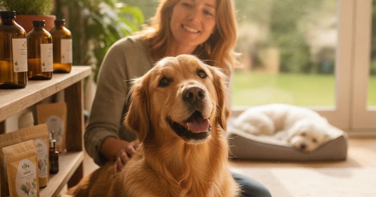 A dog being cared for at home, illustrating wolverine stack for vestibular disease in dogs: explained