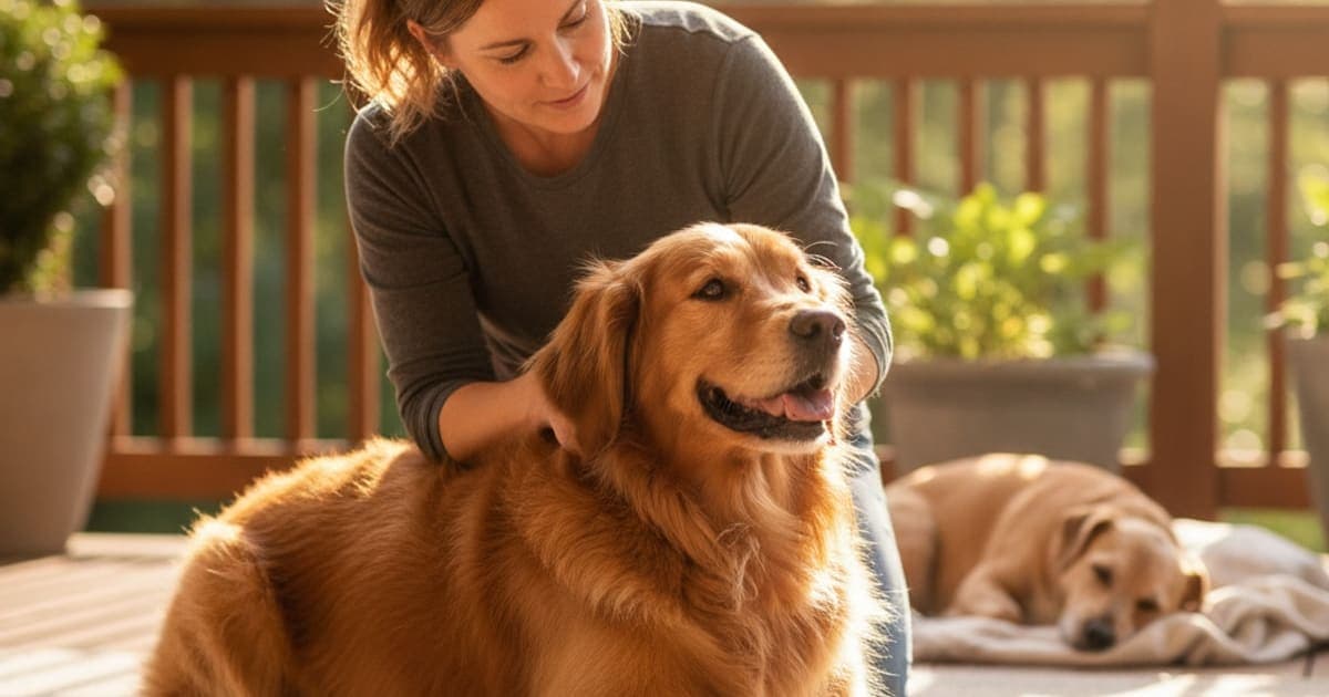 A dog being cared for at home, illustrating the wolverine stack: injection site reactions in dogs