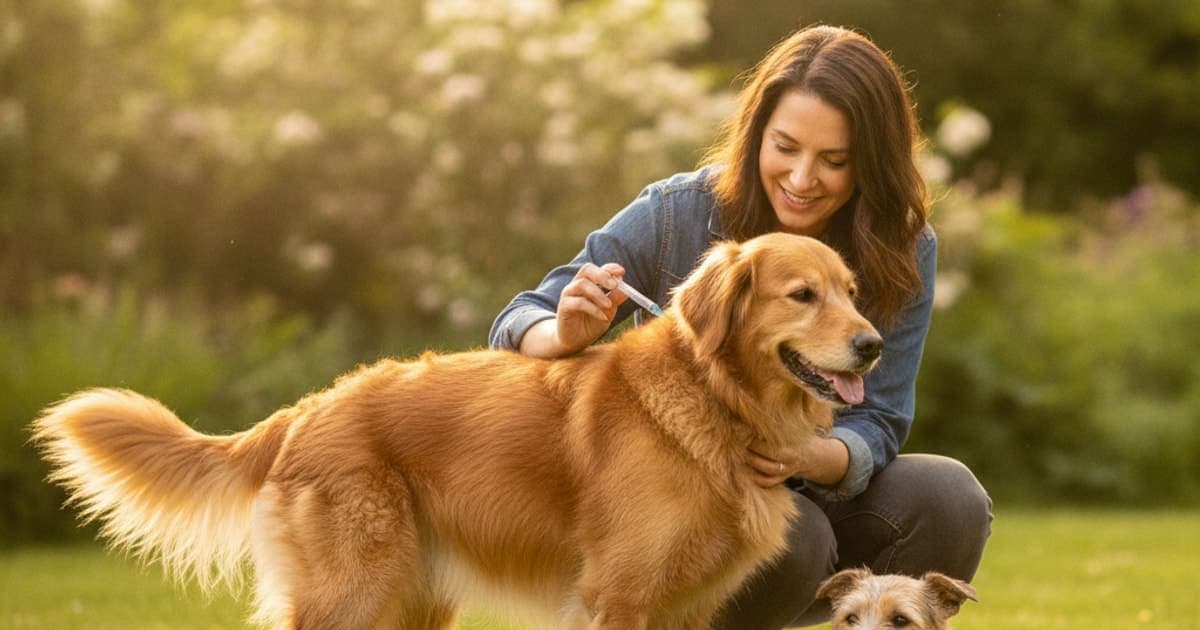 A dog being cared for at home, illustrating wolverine stack injection sites for dogs: explained
