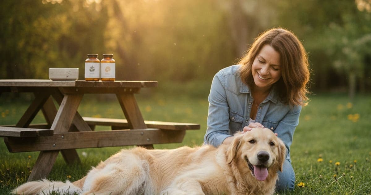 A dog being cared for at home, illustrating wolverine stack kidney safety for dogs