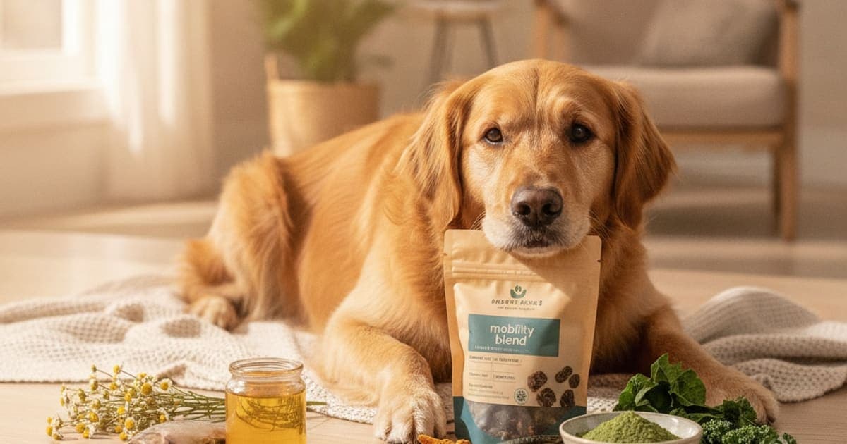 A dog being cared for at home, illustrating the wolverine stack price in 2026 for dogs: what it costs