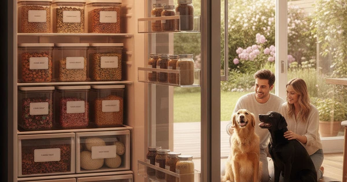 A dog being cared for at home, illustrating wolverine stack refrigeration for dogs: storage rules