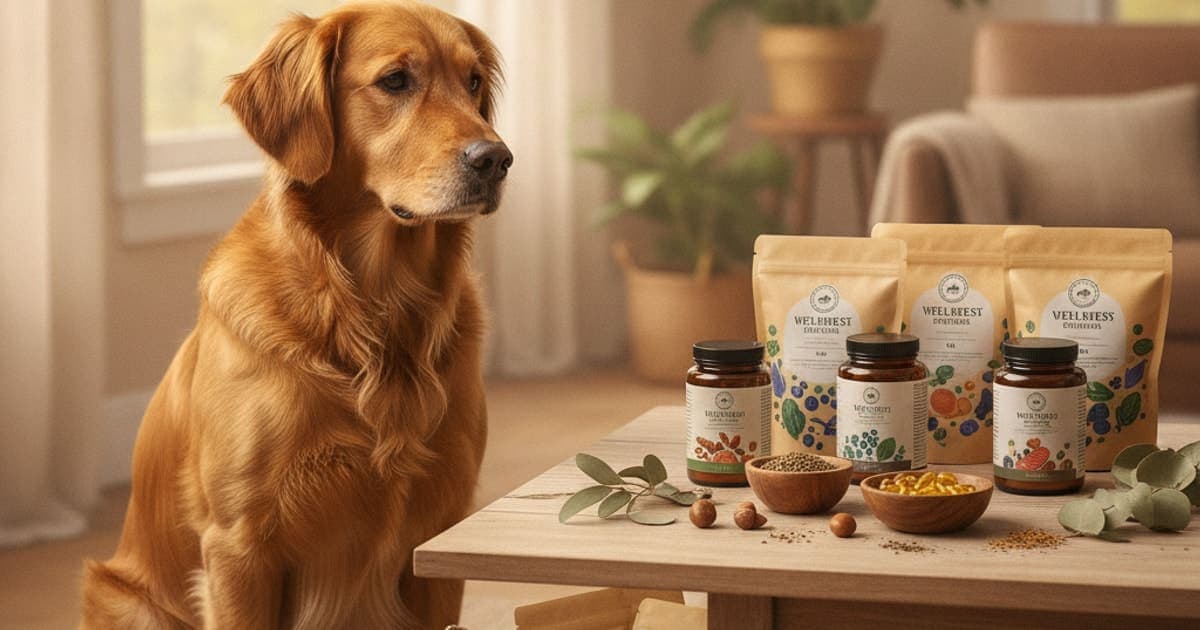 A dog being cared for at home, illustrating the wolverine stack: storage after mixing for dogs