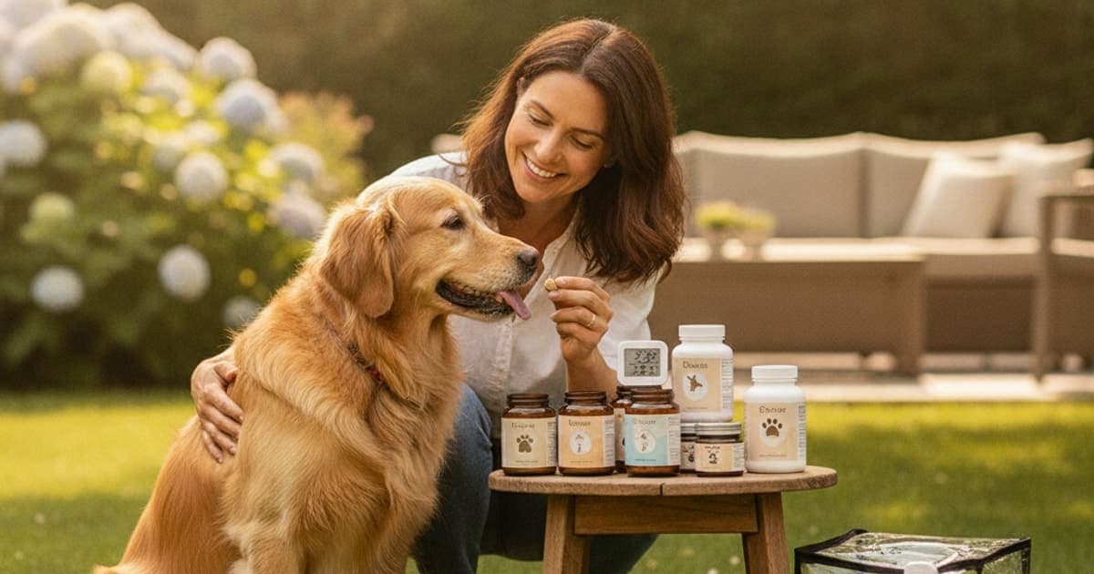 A dog being cared for at home, illustrating wolverine stack storage temperature for dogs, explained