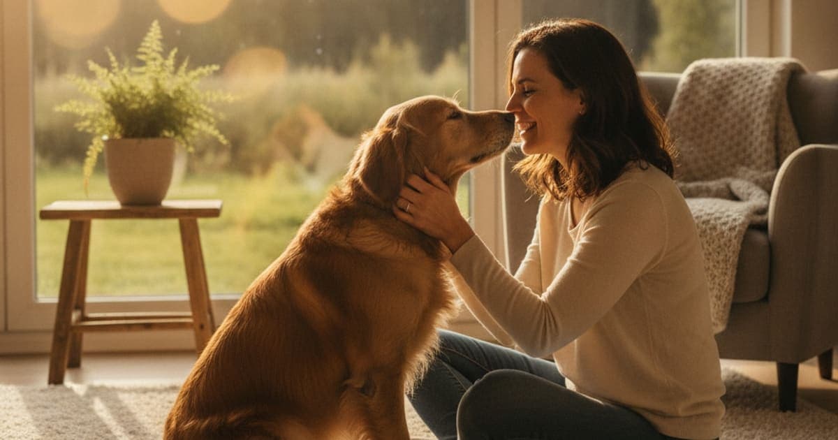 A dog being cared for at home, illustrating the wolverine stack: tapering off for dogs explained
